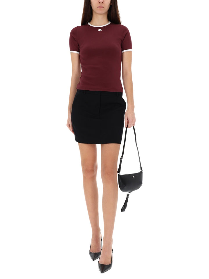 Courrèges T shirts - Burgundy | Wanan Luxury