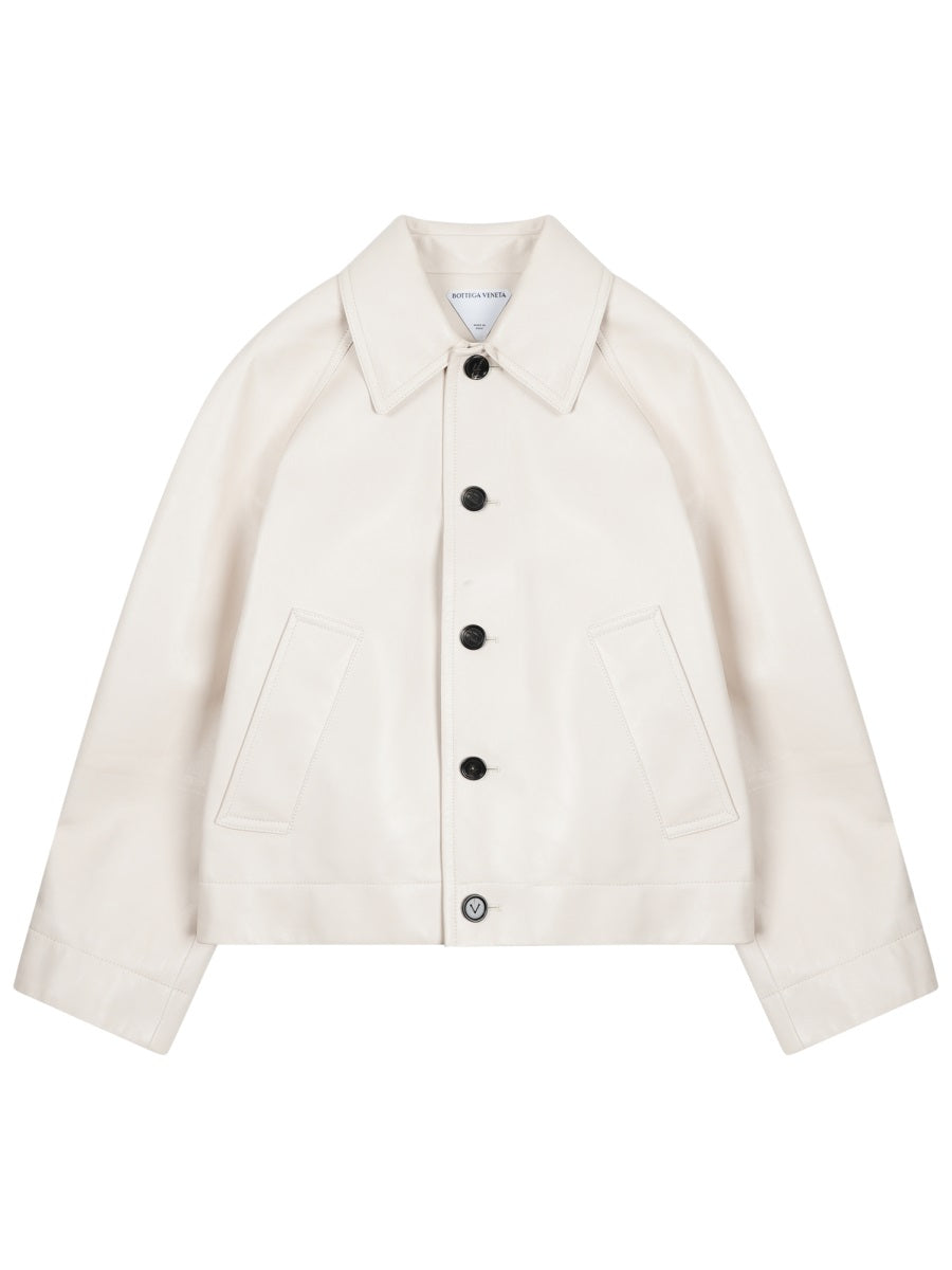 Bottega Veneta Leather Jackets - White | 14a3e5f37f81c45aa670b3cd1a11a7cb0d02abc1