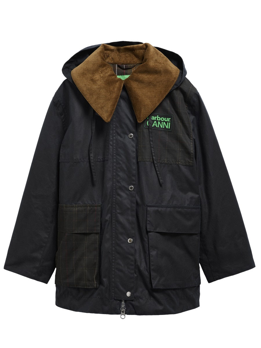 Barbour X Ganni Trenches - Blue | 959e2156e46757326b9526d97de09c3ccc15cd20