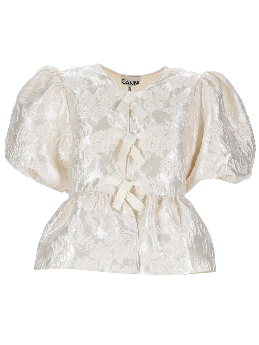 Ganni Tops - Ivory | 6bc041315facb3756925b24ac599e7ea6f5cf4a4