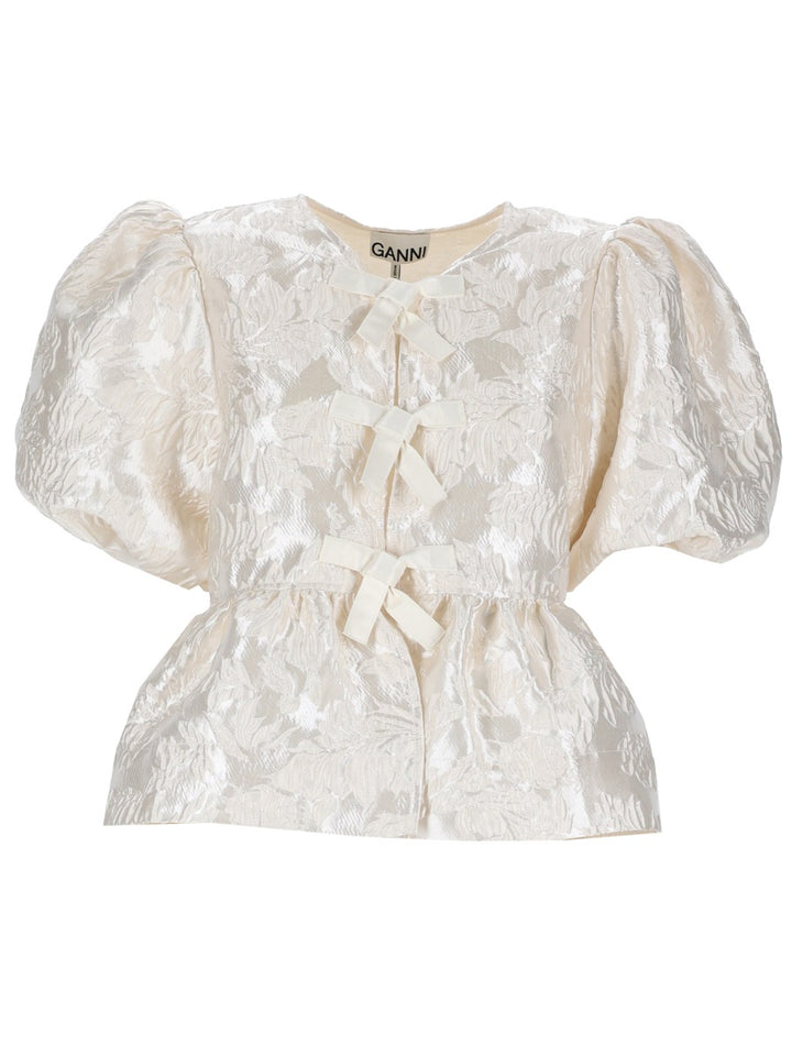Ganni Tops - Ivory | 6bc041315facb3756925b24ac599e7ea6f5cf4a4