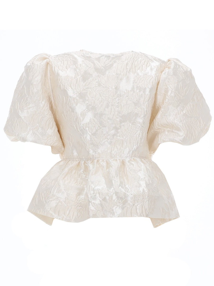 Ganni Tops - Ivory | d840b46ef6bf935537a83ba8033dbd4c3e33b09d