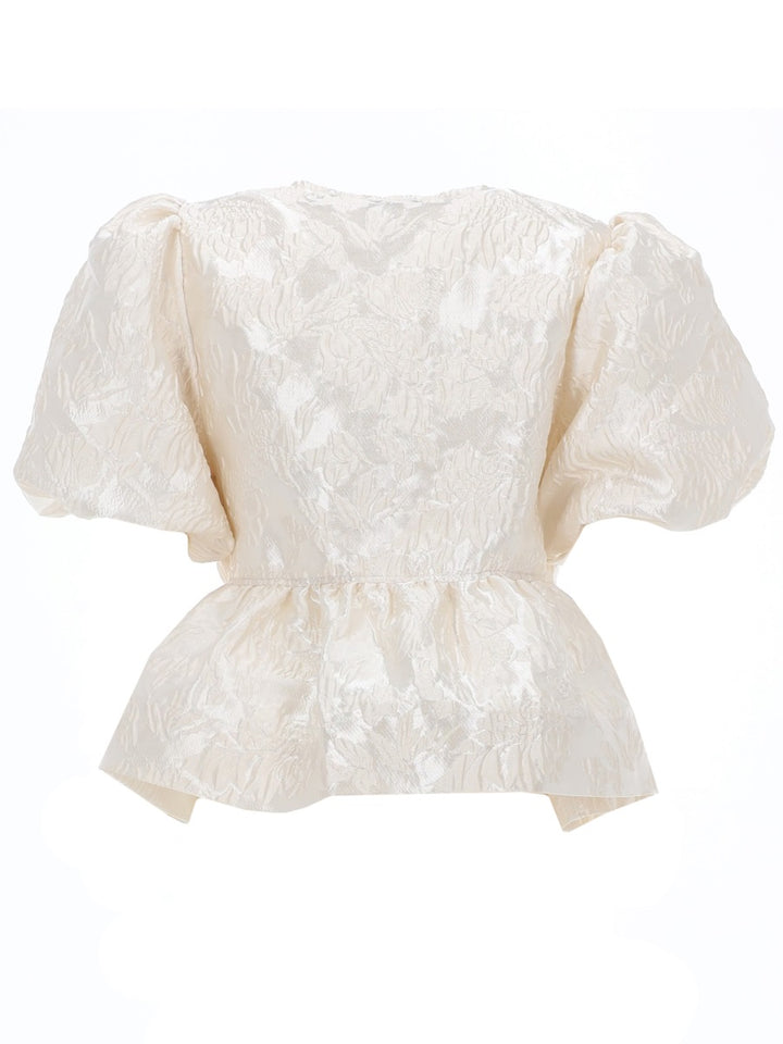 Ganni Tops - Ivory | d840b46ef6bf935537a83ba8033dbd4c3e33b09d