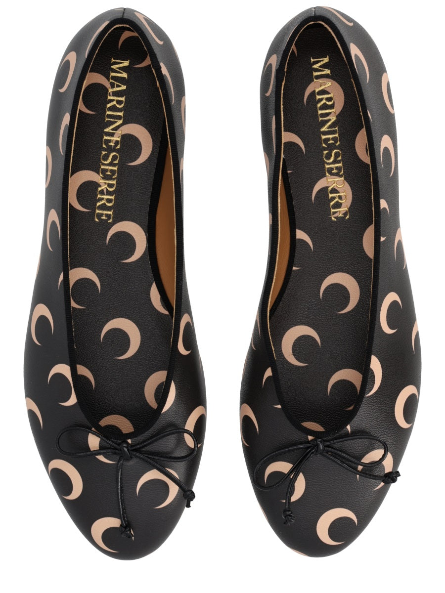 Marine Serre Flat Shoes - Black | f2fec20fd4efe2c33f686144e920e78795e6cd55