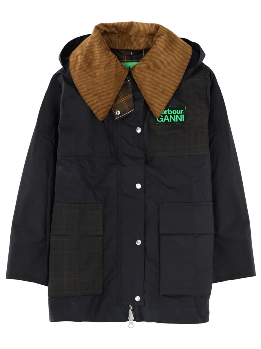 Barbour X Ganni Trenches - Blue | 841f5d9a2c6559d595245abb1e38f5d4e3b572e2