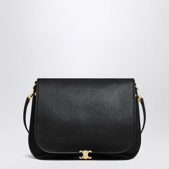 Soft Triomphe Bag In Soft Shiny Black Lamb Leather