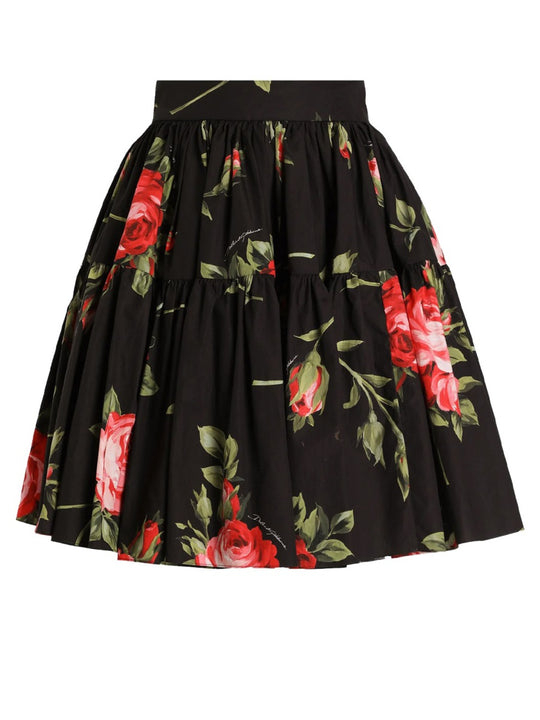 Miniskirt With "Bouquet" Print