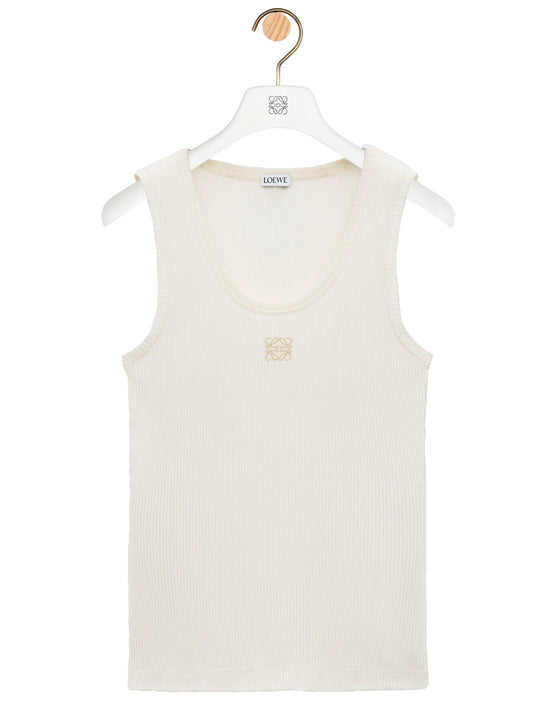 Anagram Ribbed Silk Tank Top