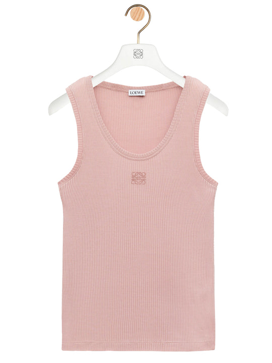 Anagram Ribbed Silk Tank Top