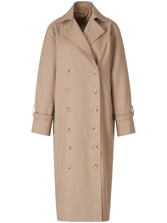 Double-Breasted Cotton Trench Coat