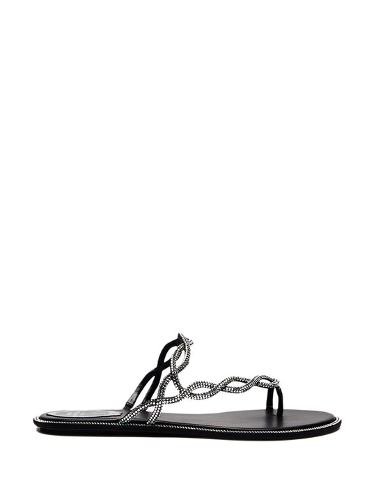 Black Braid Flat Sandal 10