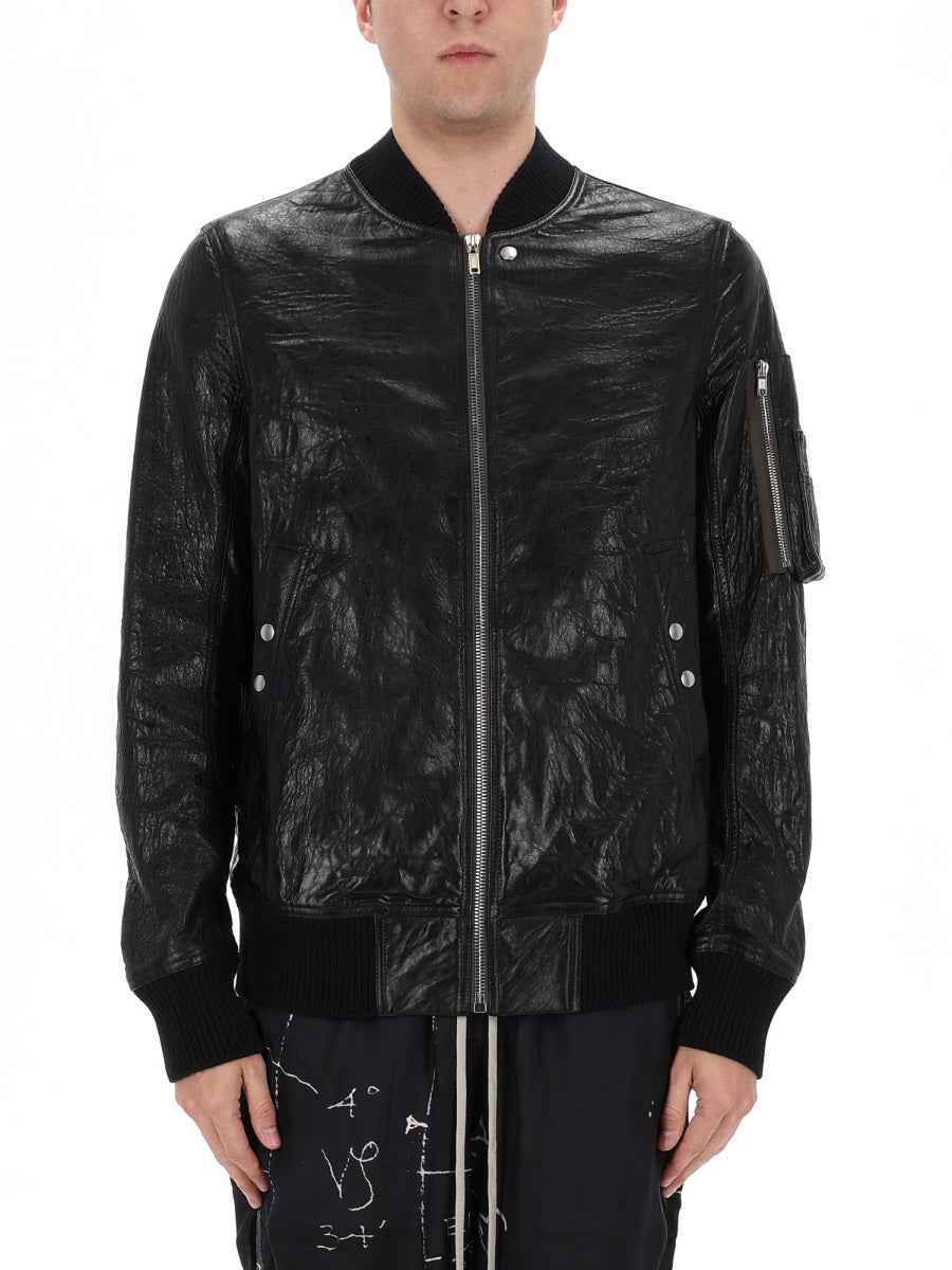 Rick Owens Leather Jackets - Black | ee42be1ea847be3ea637b2d891b6e1c01fc3db46