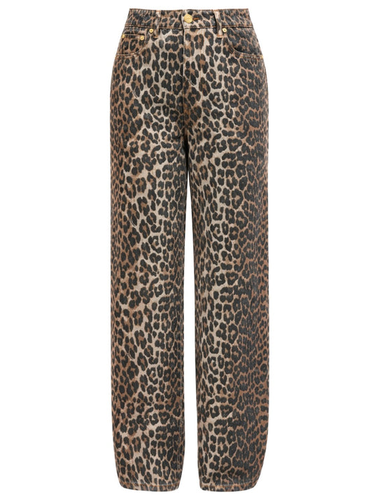"Lari" Jeans With Leopard Print