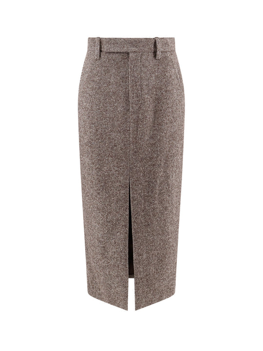 Wool Blend Pencil Skirt