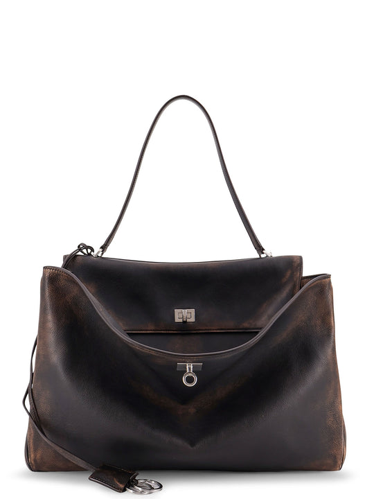 Rodeo Leather Shoulder Bag With Used Effect