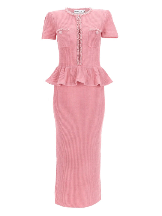 Midi Dress With Peplum And Beading