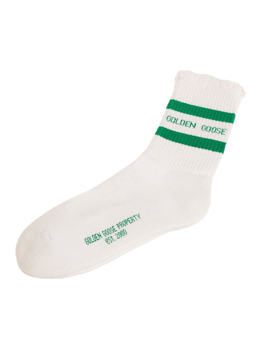 Logo And Stripes Cotton Blend Socks