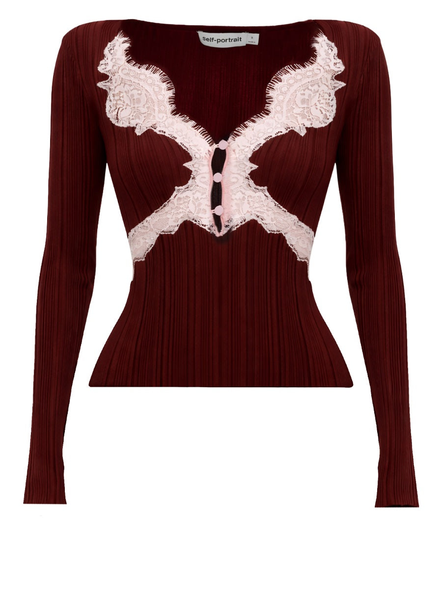Self-Portrait Tops - Bordeaux | a9072dcfec5ae159f239b9b6a03ac883d683c729