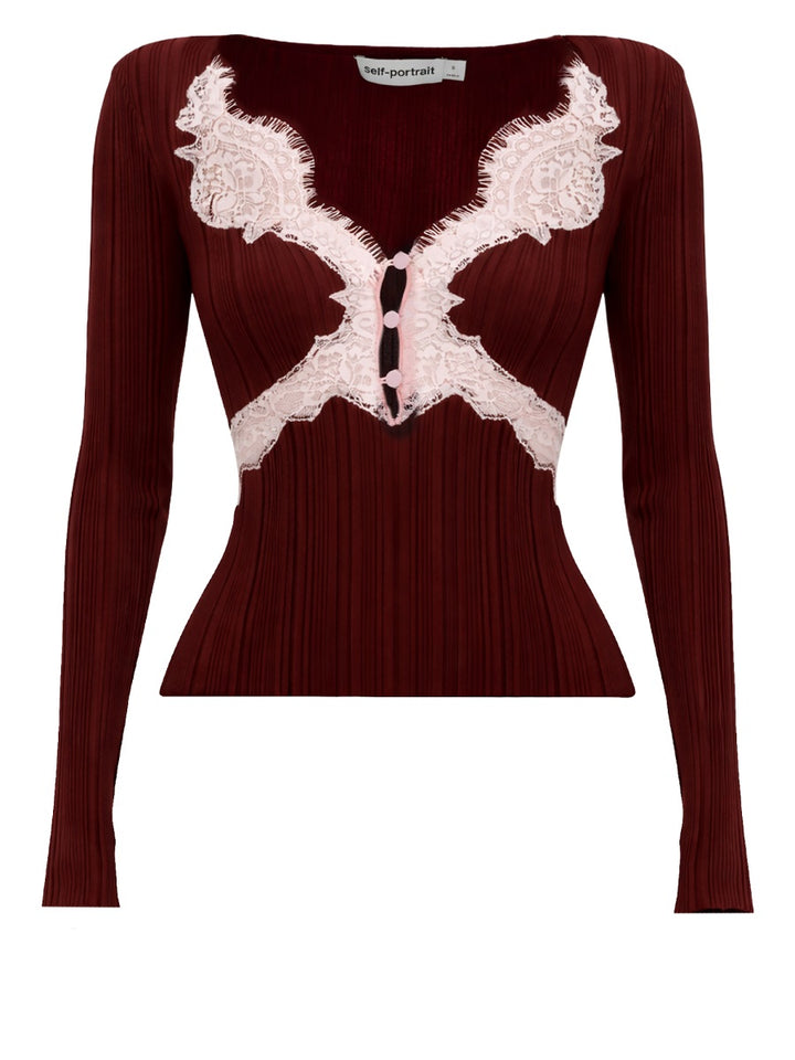 Self-Portrait Tops - Bordeaux | a9072dcfec5ae159f239b9b6a03ac883d683c729