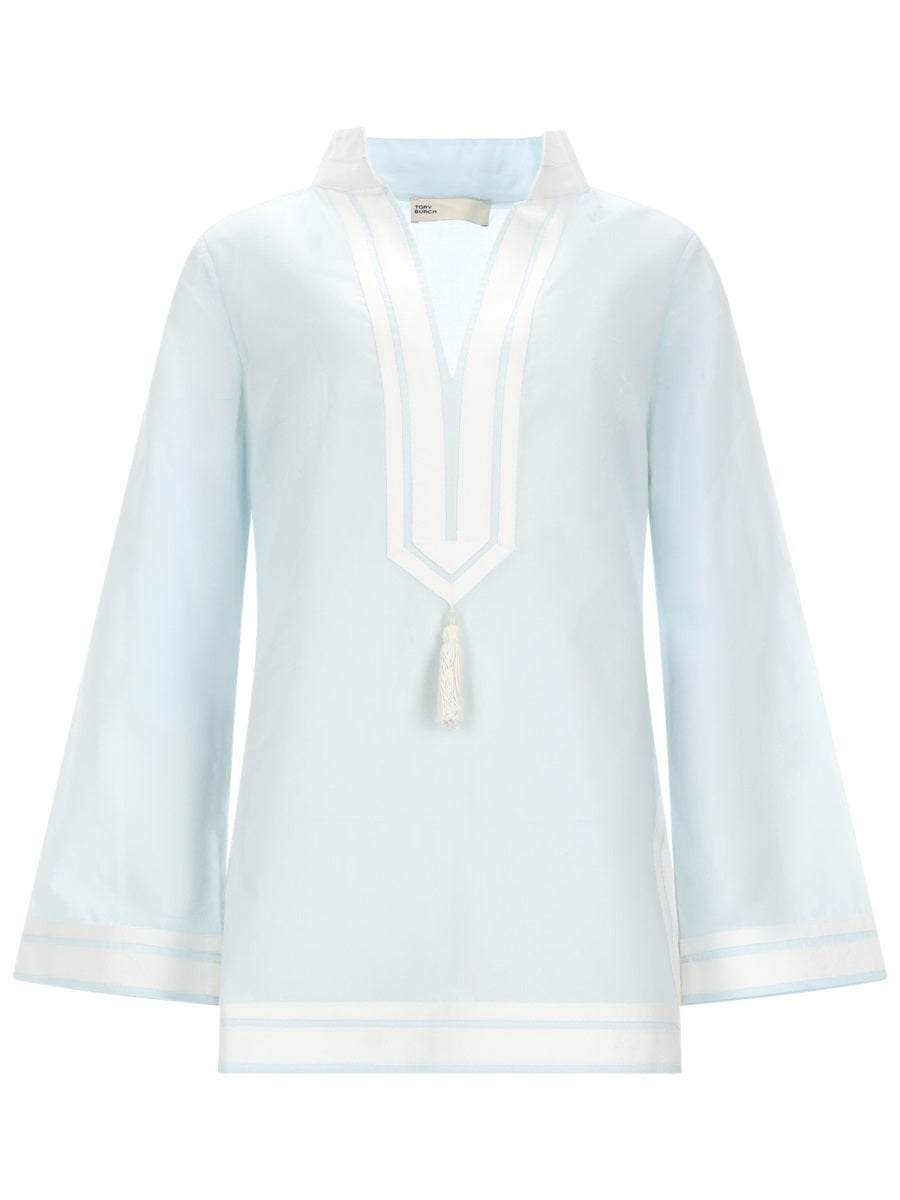 Tory Burch Shirts - Azure | b6f6ef9dc3b472805bfc2004dce20b422e610d3a