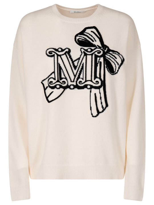 Wool And Cashmere Pullover With Velvet Effect Embroidery