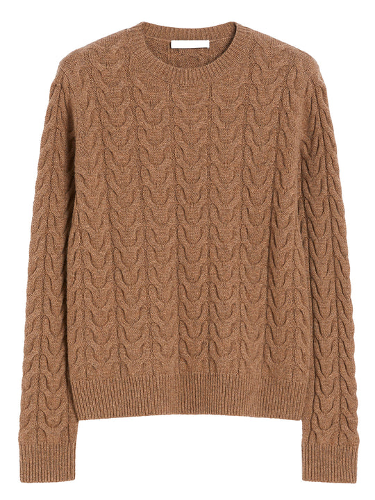 Slim Fit Cable-Knit Cashmere Pullover