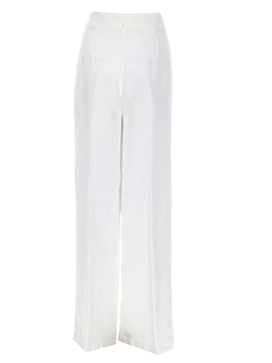120% Lino Pants - White | 98769e68338c227e48df0cc0a32f2f26afb959db