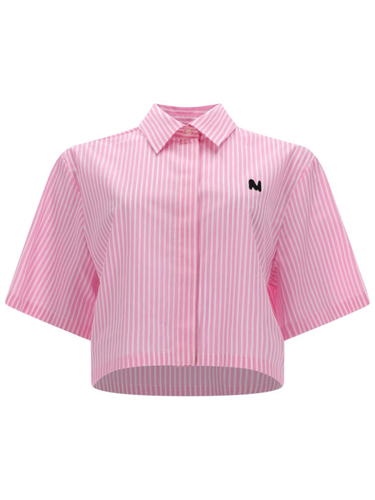 Camicia Crop Con Logo