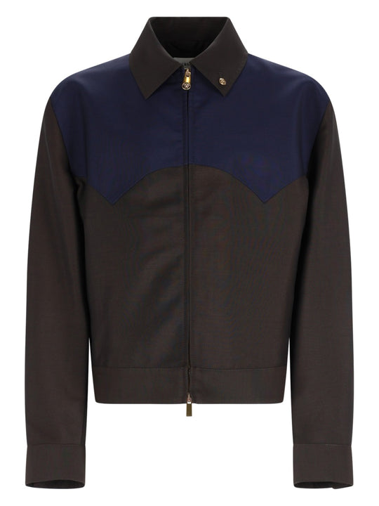 Giacca In Lana E Mohair Con Zip