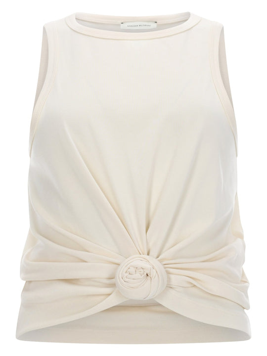 Top Con Dettaglio Floreale