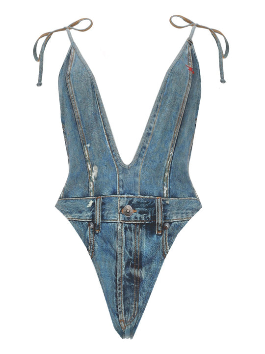 Costume Intero Effetto Denim