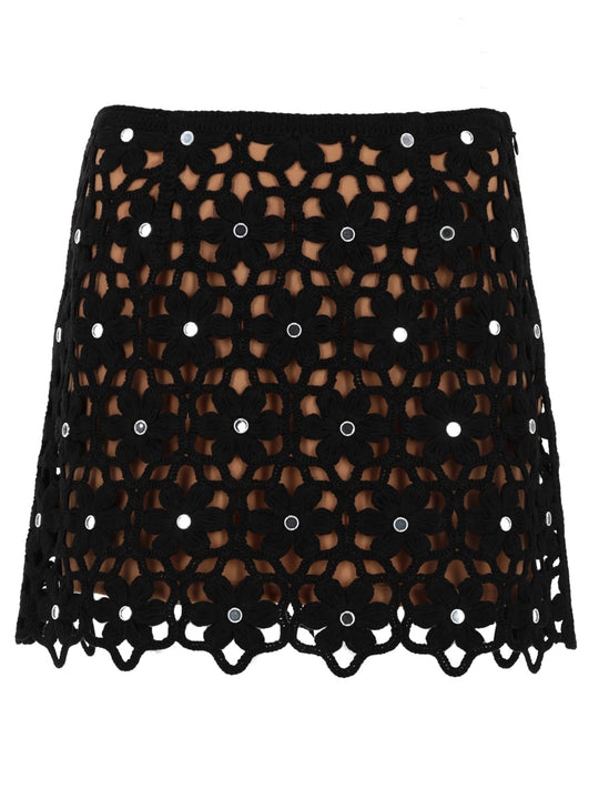 Gonna Crochet Con Motivo Floreale