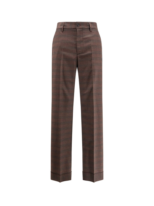Wool Blend Trousers With Raw-Cut Edges