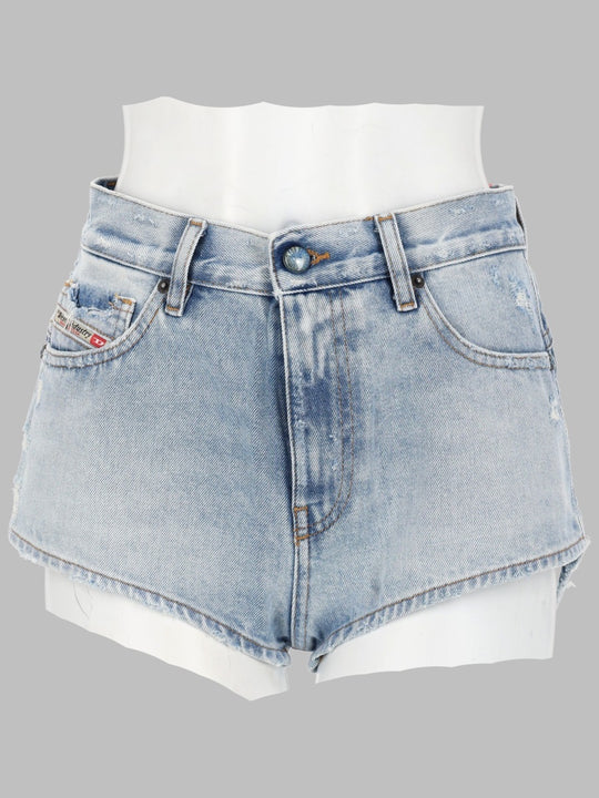 Shorts In Denim Con Orli Sfrangiati