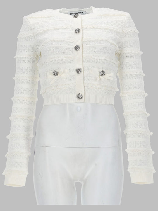 Cardigan Traforato Con Strass