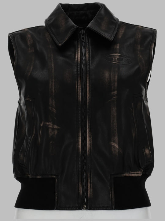 Gilet Bomber Con Effetto Distressed
