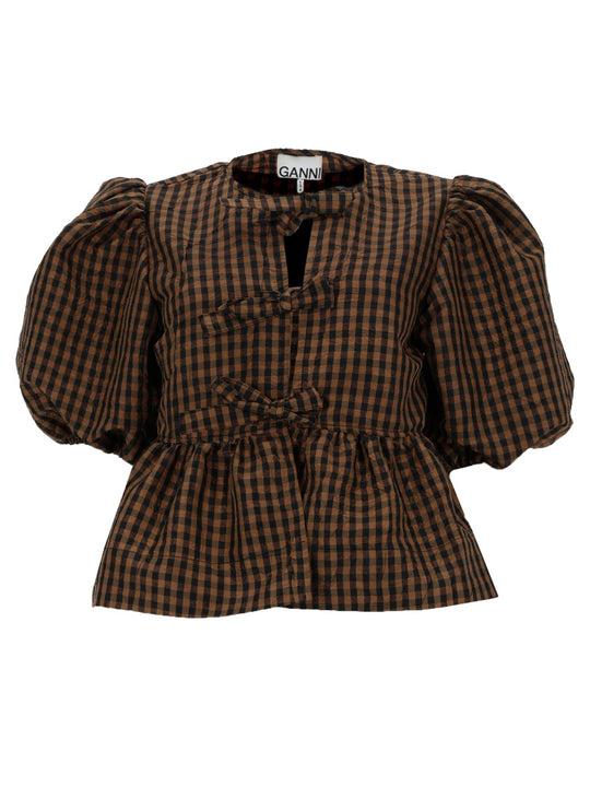 Blusa "Peplum" In Taffetà