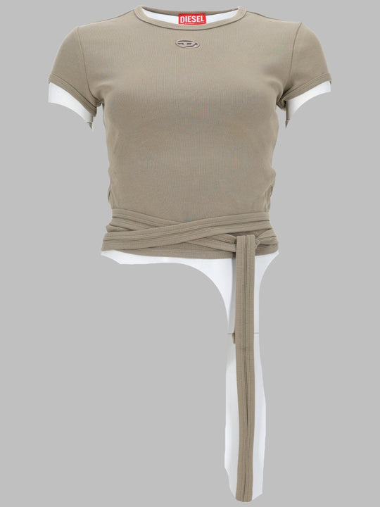 T-Shirt A Costine Con Lacci
