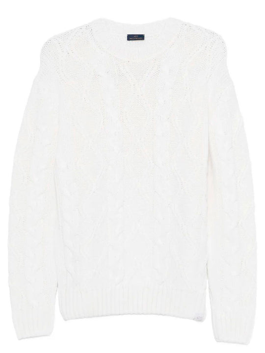 Cable Knit Crewneck Wool Sweater