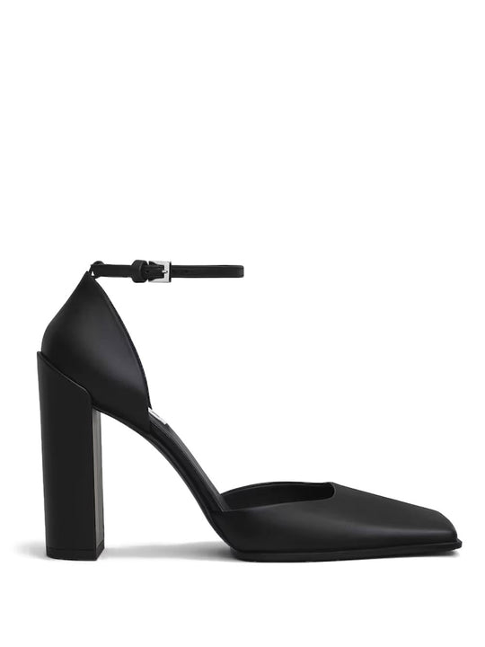 Square D`Orsay Leather Pumps