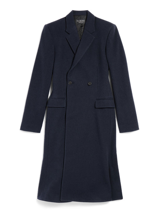 Godet Brushed Wool Midi Coat