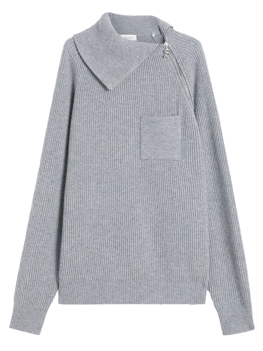 Cashmere Blend Sweater With Zip