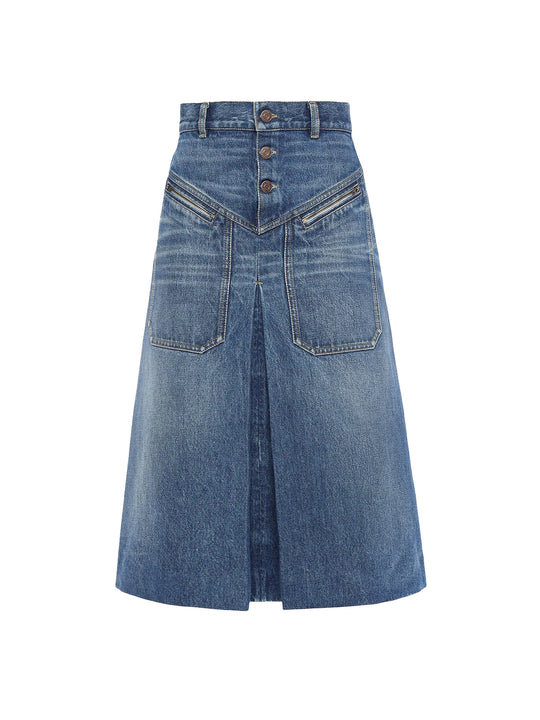 Denim Midi Skirt