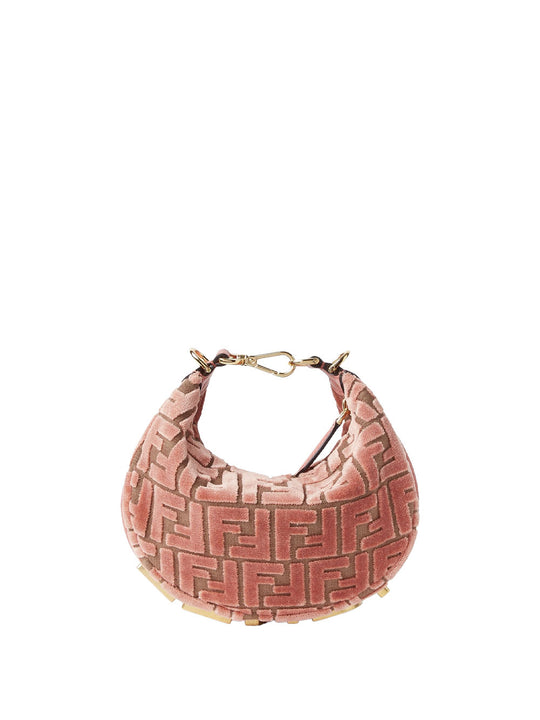 Fendigraphy Mini Hobo Bag In Ff Jacquard Velvet