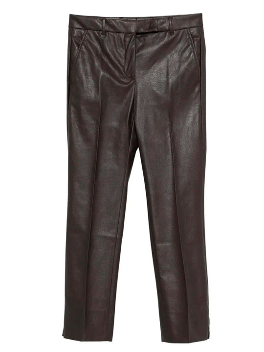 Stretch Faux Leather Slim Fit Trousers