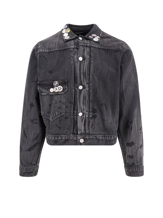 Denim Jacket With Distressed Effect