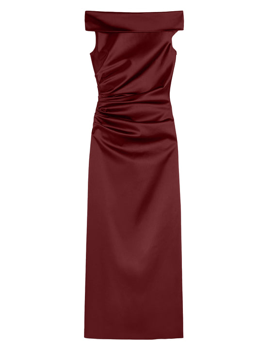 Long Stretch Satin Dress