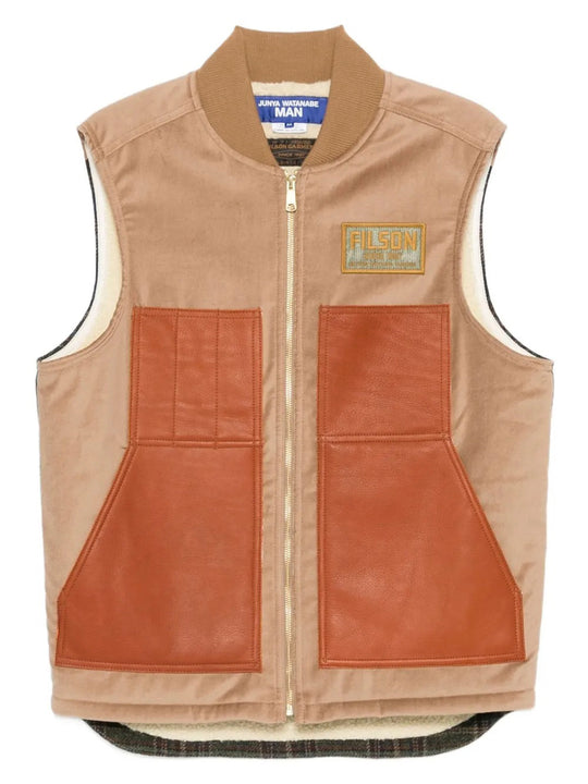 X Filson Leather-Panelled Full-Zip Vest