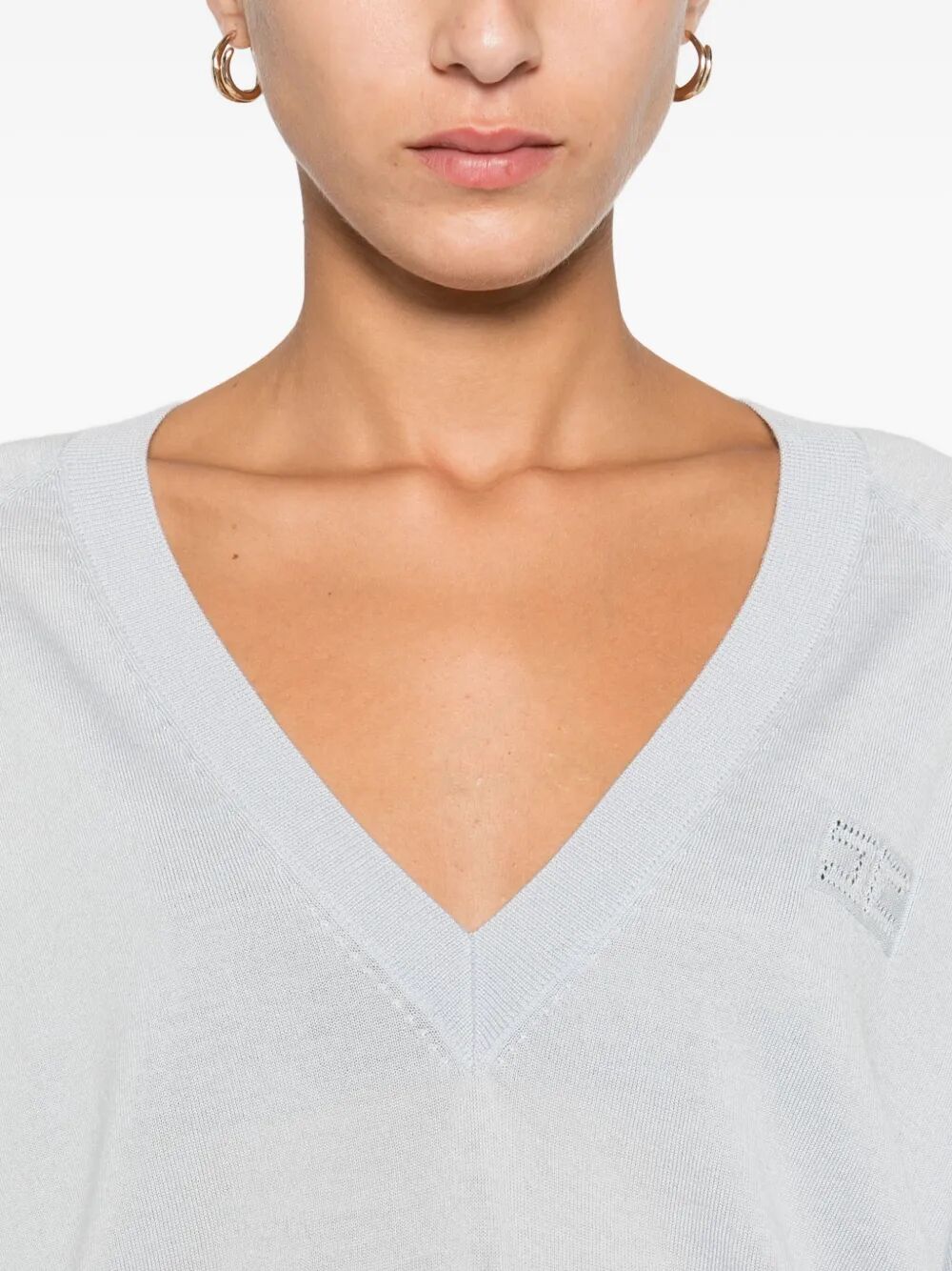 Elisabetta Franchi V neck - Blue | 027fb8b96b429a873f2d7c6e1d50b15a4f33a234
