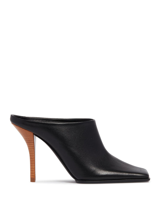 Squared Toe Leather Mules